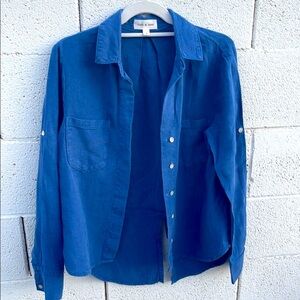 Cloth & Stone Casual Blue Button Down Shirt